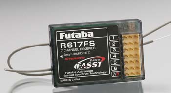 RECEPTOR FUTABA R617FS p/ RADIO 7ch 2.4GHz FASST #R617FS2.4